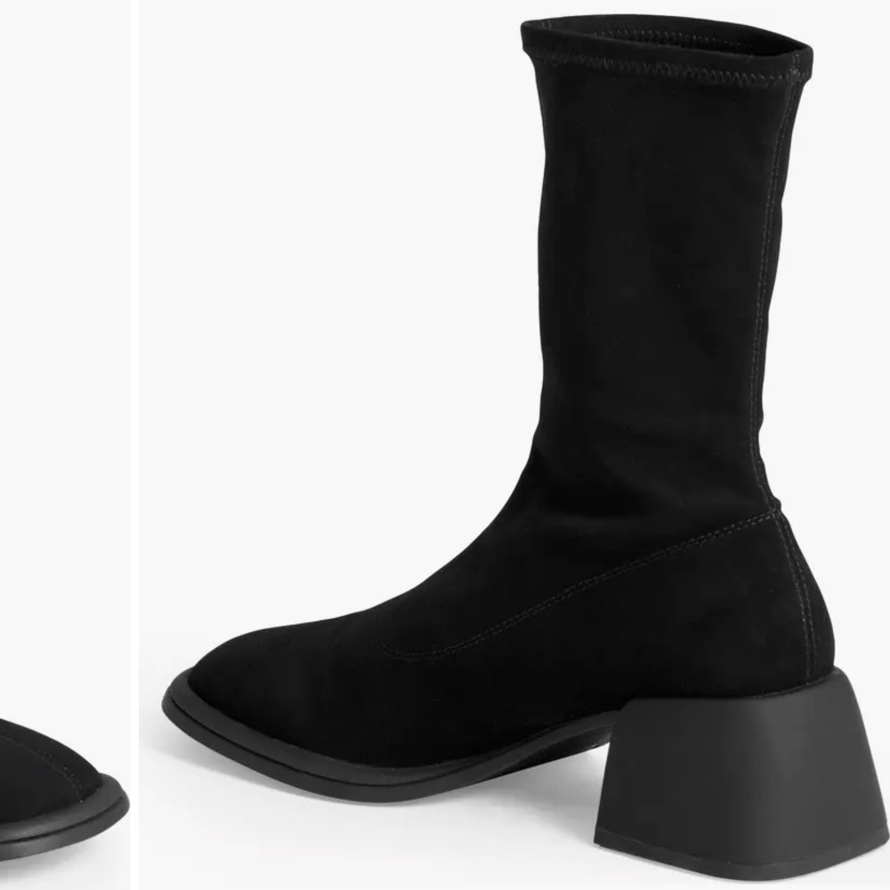 NWT VAGABOND SHOEMAKERS Ansie Stretch Boots vegan flared block heel round toe 40 - Picture 8 of 17